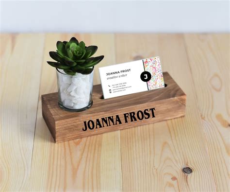 personalized desk business card holders